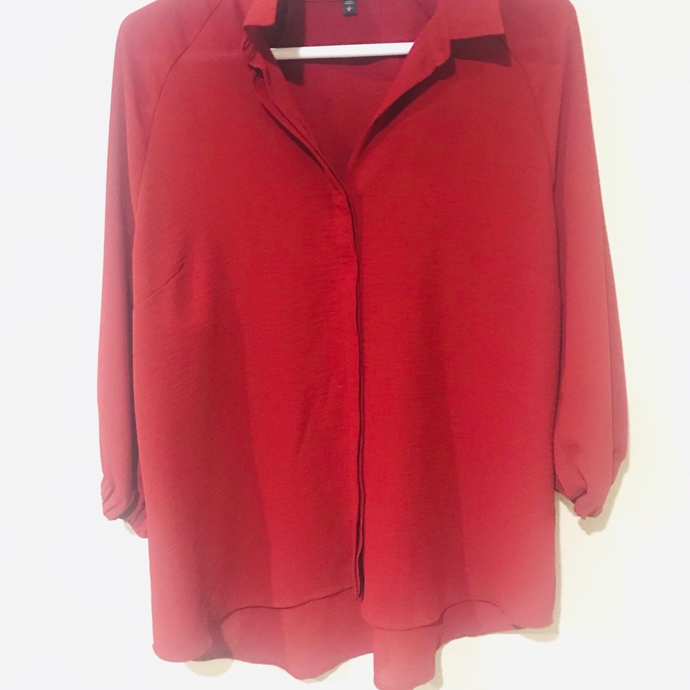 Red collard blouse